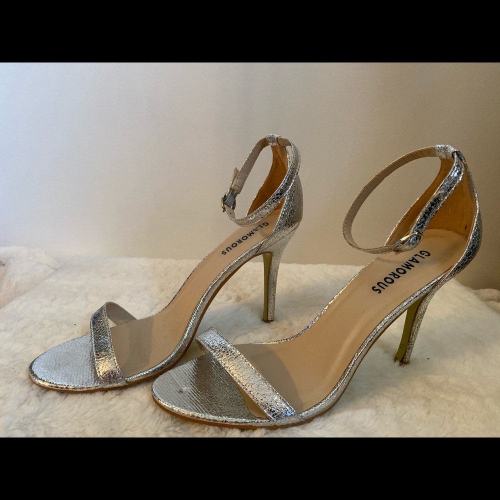 Silver strappy sandals